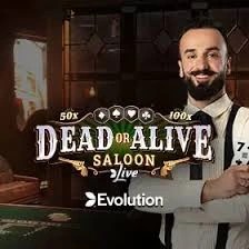 Dead or Alive: Saloon online game logo by Evolution on spinky.bet